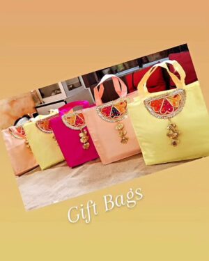 Gota Latkan Dupion Silk Gift Bags - Set of 3