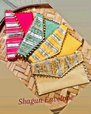Triple Stripe Dupion Shagun Envelopes - Set of 6