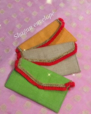 Single Stripe Gota Shagun Envelopes - Set of 6