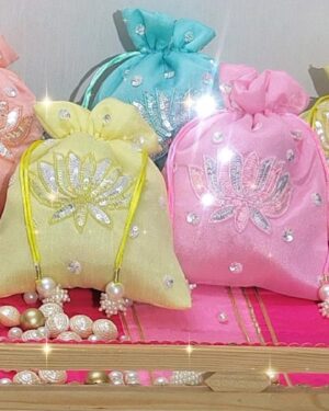 Lotus Sequin Potlis - Set of 3