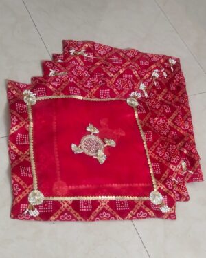 Organza Thali Covers with Banarasi Border - Set of 3