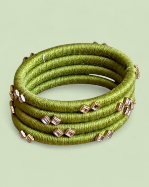 Elegant Green Thread Bangle (set of 4)