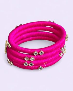 Elegant Rani Thread Bangles (Set of 4)