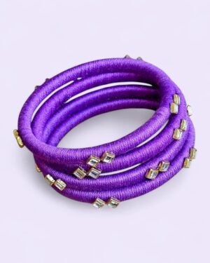 Elegant Purple Thread Bangles (set of 4)