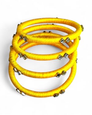 Elegant Yellow Thread Bangles (set of 4)