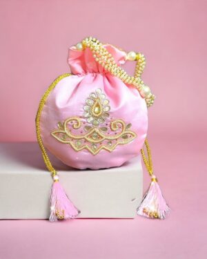 Elegant Embroidered Wedding Potli Bag (8×10 Inches)