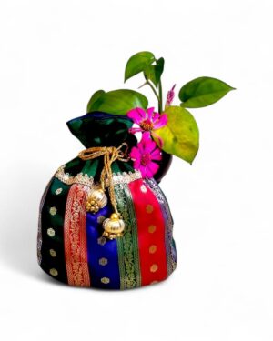 Wedding Green Banarasi Potli Bag