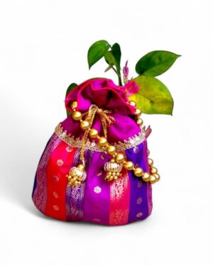 Wedding Violet Banarasi potli bag