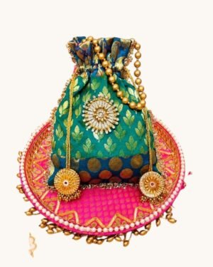 Elegant Brocade Wedding Potli (Size 8×10 inches) ✨