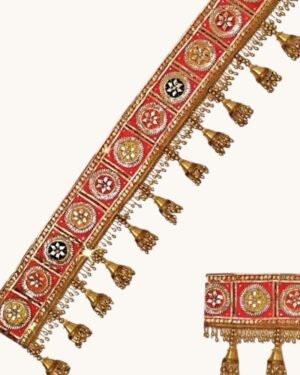 Royal Red Mirror Work Bandarwar Toran