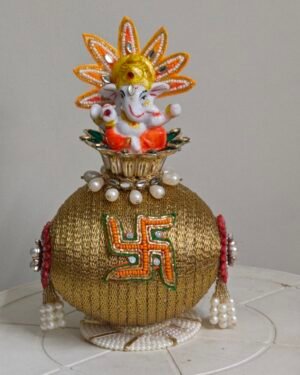 Handcrafted Shagun Nariyal with Lord Ganesha- freash nariyal