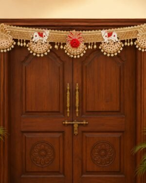 Royal Elephant & Lotus Wedding Toran – Traditional Door Hanging