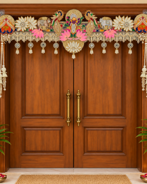 Elegant Lotus & Peacock Door Bandarwar - 40 inches